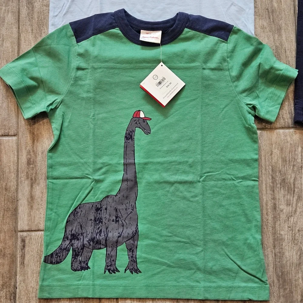 Hanna Andersson T Shirt Pants Lot of 4 Kids 8 130 Shark Dog Dino Scandi Organic